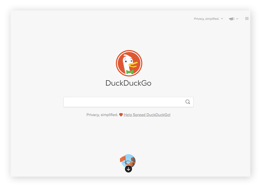 DuckDuckGo 暗网搜索引擎的主页